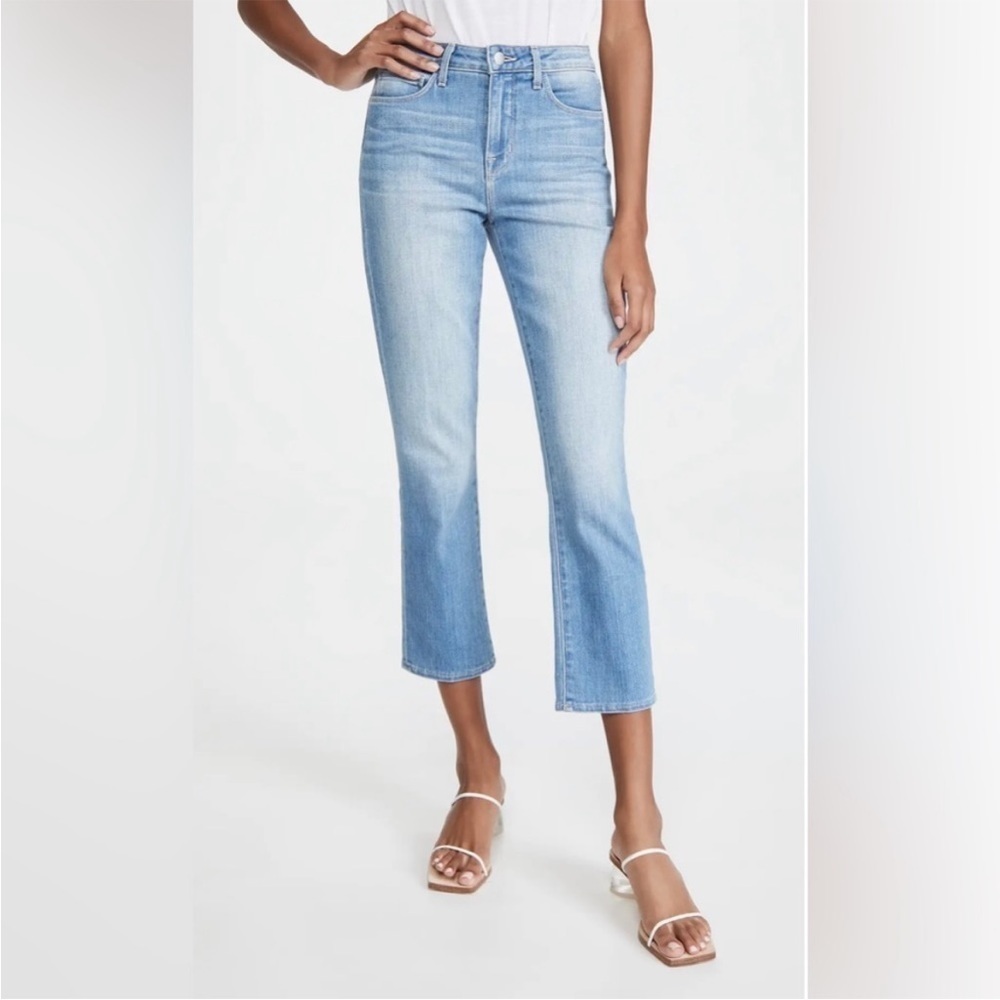 L’AGENCE Nadia High Rise Cropped Straight Rockford Blue Jeans Size 28 - Picture 2 of 11